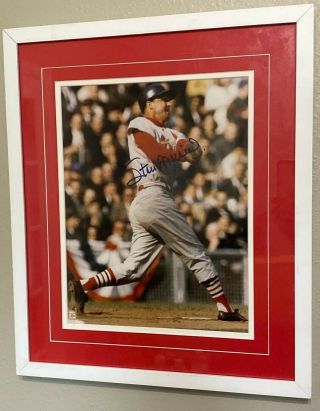 Stan Musial Hof Cardinals Signed Autographed Framed Matted 11x14 Photo W/