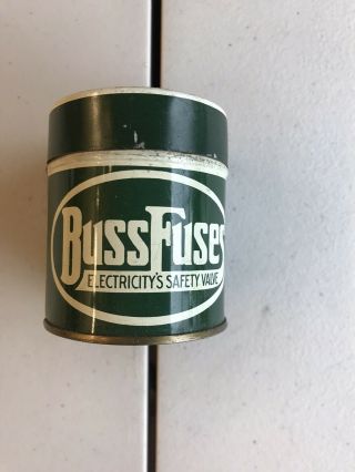 Vintage Bussmann Buss Fuse Wire 50 Amp 1 Pound In Green Tin Container