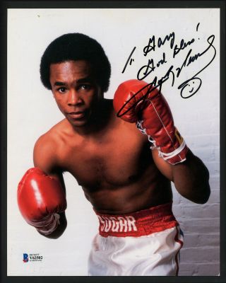 Sugar Ray Leonard Autographed Signed 8x10 Photo " To Gary " Vintage Beckett V62502