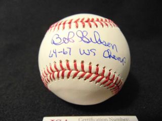 Bob Gibson " 64 - 67 Ws Champs " Jsa Stl Cardinals Hof Autographed Roml Baseball