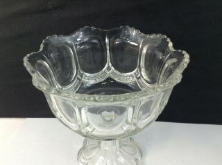 Round Dish Bowl Pedestal Lead Crystal Wavy Rim 3
