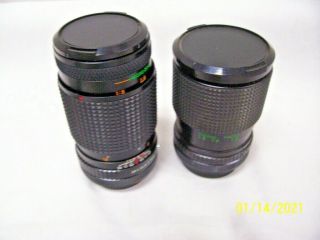 2 Vintage Sears 35mm Camera Lens 1;2.  8 F=135mm & 1:3.  5 - 4.  5 F=28 - 85mm F/s