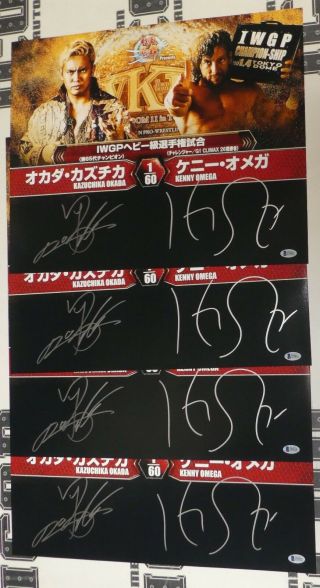 Kazuchika Okada Kenny Omega Signed 16x20 Photo BAS Japan Pro Wrestling 1 2