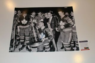 George Armstrong Signed 1967 Stanley Cup 16x20 Photo Psa/dna Maple Leafs