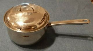 Vintage Belgique Stainless Steel 3 Quart Sauce Pan With Lid Made In Belgium