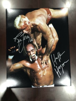 Signed Hulk Hogan And Ric Flair Photo 16x20 Autographed Jsa Authentication