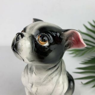Vintage Boston Terrier French Bulldog DOG Figurine Black And White CUTE 2