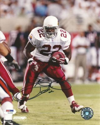 Emmitt Smith Signed Cardinals Football 8x10 Photo Psa/dna Picture Autograph