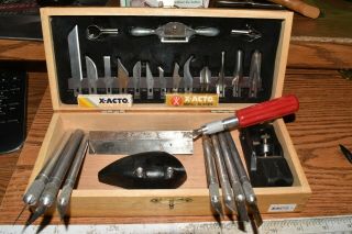 Vintage X - Acto Exacto Knife Wood Carving Tool Set W/ Plane & Spokeshave
