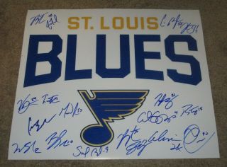 St.  Louis Blues 2019 - 2020 Team Signed 16x20 Poster Autographed By 18 (proof)