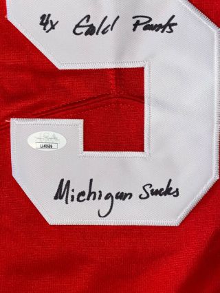 BRAXTON MILLER SIGNED OHIO STATE BUCKEYES RED JERSEY 4X GOLD PANTS MICHIGAN SUCK 3