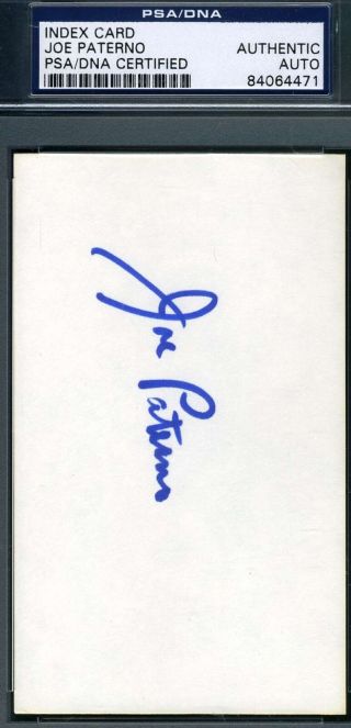 Joe Paterno Psa Dna Autograph 3x5 Index Card Hand Signed Authentic