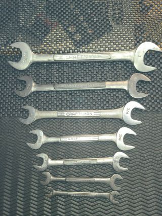 Vintage Craftsman 7 Pc V Sae Open End Wrench Set Forged In Usa 1/4 " To 1”