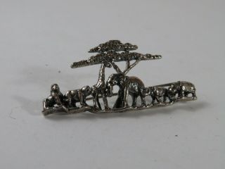 Vintage KABANA Sterling silver Safari animals brooch 7.  9 grams RARE 3