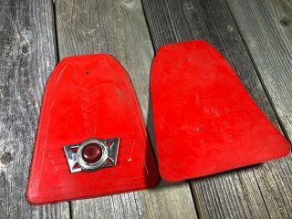 Vintage Bike Bicycle Fender Mud Flap Mudflap Mud Guard Mudguard Pair Red Nos