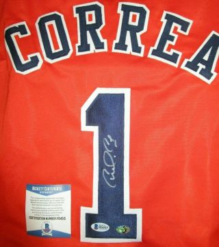 Carlos Correa Houston Astros Auto Autographed Signed Baseball Jersey Beckett 3