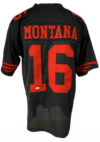 San Francisco 49ers Joe Montana Autographed Pro Style Black Jersey Jsa Authen.