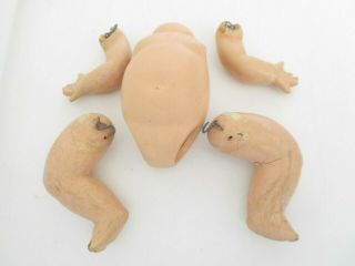 Vintage Effanbee Patsy Baby Doll Body 8 " Composition 5 Pc.  To Restring W/hooks