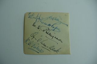 Vintage Cricket Autographs Lindsay Hassett Bill Edrich Wally Hammond & Others