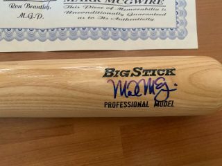 Mark McGwire Autographed Big Stick Professional Bat with 3