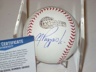 A.  J.  Pierzynski (white Sox) Signed 2005 World Series Baseball W/ Beckett