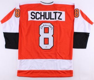 Dave Schultz Signed Philadelphia Flyers Jersey Inscribed " The Hammer " (si)