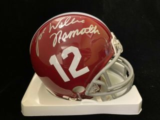 Joe Namath - Signed Alabama Crimson Tide Mini Helmet Riddell Gridiron Authentic