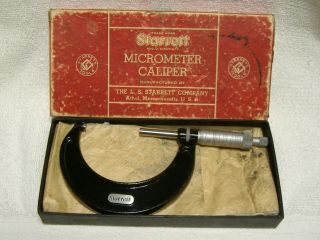 Vintage L.  S.  Starrett 436rl Micrometer 3 " Micrometer Tool W/box One
