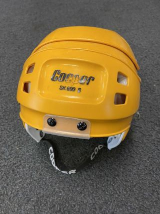 Small Cooper Sk600 Sk 600 Hockey Hurling Helmet Yellow Vintage