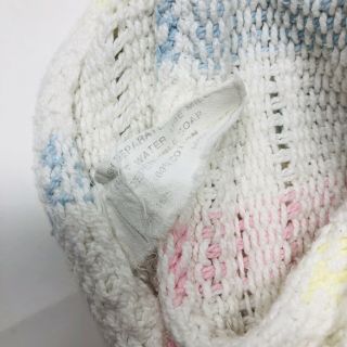 Vintage Pastel Plaid Cotton thermal Woven Baby Blanket Wpl 1675 Beacon USA 32x48 3