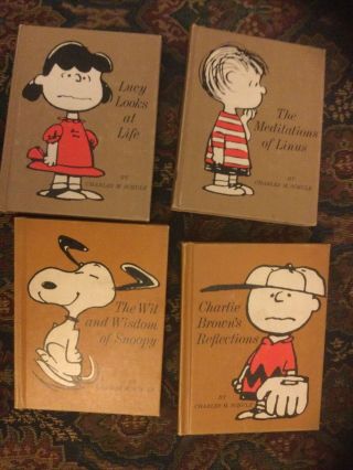 Hallmark Peanuts Philosophers 4 Book Set Vintage 1967 By Charles M.  Schulz