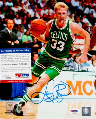 Larry Bird Boston Celtics Signed Autograph 8 X 10 Photo Psa Dna Ae65934