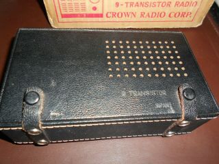 VINTAGE CROWN 9 TRANSISTOR RADIO TR - 9 WITH PACKING BOX 3