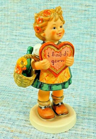 Hummel Vintage Goebel " I Hab Di Gern " Valentine Gift Figurine Tmk5 Hum 387 1972