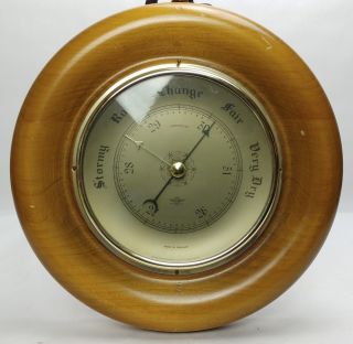 Vintage Shortland Smiths Compensated Barometer England Wood Glass Brass Nautical