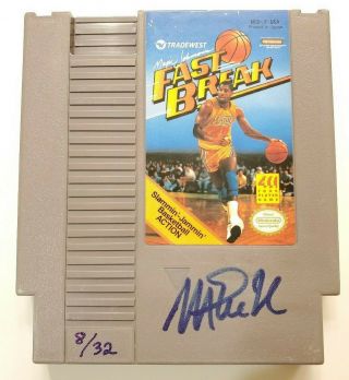 1988 Magic Johnson Nintendo Fast Break Autographed Video Game LA Lakers Auto PSA 2