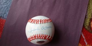Hank Aaron autographed baseball with Certificate of Authenticity 2