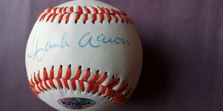 Hank Aaron autographed baseball with Certificate of Authenticity 3
