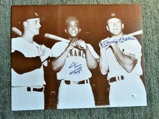 Mickey Mantle Willie Mays Signed Autographed 11 X 14 Sepia Photo / Global A