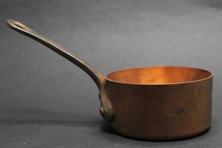 Vintage Copper Saucepan Small Size W Iron Handle Pan 10x19cm