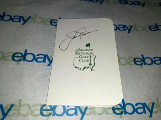 Jack Nicklaus Autographed Signed Augusta Masters Golf Score Card W/coa