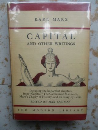 Modern Library Hc,  Dust Jacket - Capital & Other Writings By Karl Marx Ca.  1933