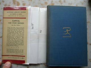 Modern Library HC,  Dust Jacket - Capital & Other Writings by Karl Marx Ca.  1933 2
