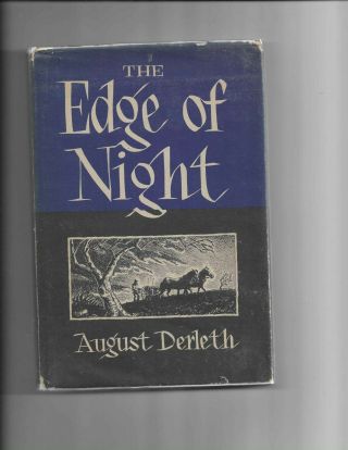 August Derleth The Edge Of Night 1945 1st Edition Signed By Derleth