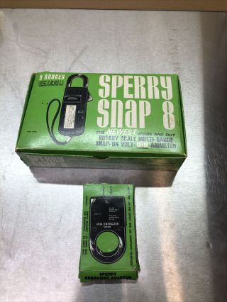 Vintage A.  W.  Sperry Snap 8 Spr - 300 Clamp Volt - Amp - Ohm W Case Box Energizer E - 1