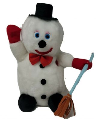 Vintage 1986 Frosty The Snowman 16 " Plush Toy Corp Lighted Heart Christmas Songs