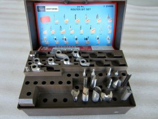 Vintage Sears Craftsman Router Bit Set Set 25488 Kromedge Hss Made In Usa