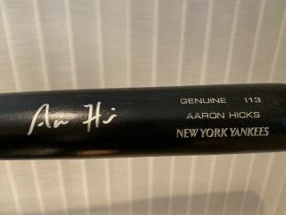 York Yankees Aaron Hicks Signed Game Model Bat Fanatics & MLB Holo/Authentic 2