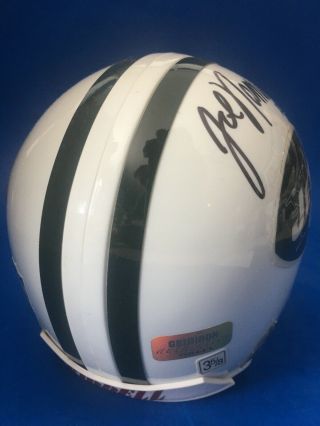 Joe Namath AUTOGRAPHED Mini Football Helmet Signed YORK JETS Metal Mask 2
