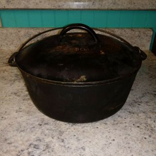 Lodge 8,  10 - 1/2 " Cast Iron Dutch Oven, .  Needs Restored.  Vintage,  Cond
